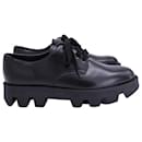 Prada Rocksand Derby Shoes in Black Leather