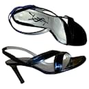 Black patent leather sandals, 39. - Yves Saint Laurent