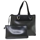 Salvatore Ferragamo Hand Bag Leather Black Auth 71582