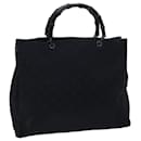 Bolso de mano GUCCI Bamboo GG Canvas Nylon Negro 002 1015 autenticación 72641 - Gucci