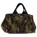 PRADA Camouflage Canapa GM Tote Bag Canvas Khaki Auth bs13781 - Prada