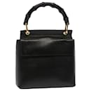 GUCCI Bamboo Hand Bag Leather Black 001 1014 1888 0 Auth bs13845 - Gucci