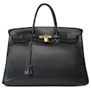 HERMES BIRKIN BAG 40 in black leather - 101822 - Hermès