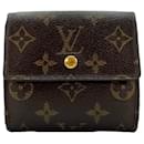 Portefeuille vintage Louis Vuitton en toile Monogram marron.