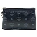 MCM Visetos case pouch mini bag cosmetic bag small black silver bag