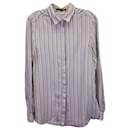 Gucci Striped Button-Up Shirt in Blue Cotton