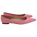 Roger Vivier Pointed Ballet Flats in Pink Patent Leather