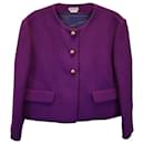 Miu Miu Short Blazer in Purple Wool