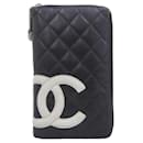 Chanel CC Cambon Zippy Wallet  Leather Long Wallet A48860 18 in good condition