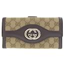 Gucci GG Canvas Sukey Continental Organizer Wallet Canvas Long Wallet 282426 2091 in good condition