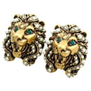 Gucci Lion Head Clip On Earrings  Metal Earrings in Excellent condition