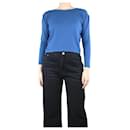 Blue long-sleeved knit cropped top - size M - Loro Piana