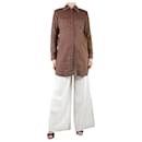 Brown bejewelled-collar long shirt - size S - Ermanno Scervino