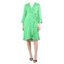 Green polka dot wrap dress - size UK 10 - Ganni