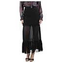 Black double-layer tiered midi skirt - size UK 8 - Sandro