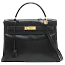 Black 1977 Kelly 32 bag in Box Calf leather - Hermès