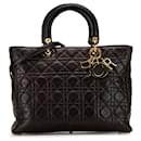 Dior Brown Large Lambskin Cannage Lady Dior