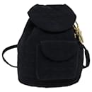 Christian Dior Canage Lady Dior Backpack Nylon Black Auth 72702