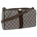 GUCCI GG Canvas Web Sherry Line Shoulder Bag PVC Beige Green Red Auth 72609 - Gucci