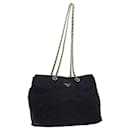 PRADA Quilted Chain Shoulder Bag Nylon Black Auth 72772 - Prada