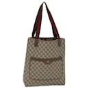 GUCCI GG Canvas Web Sherry Line Tote Bag PVC Beige Green Red Auth 72413 - Gucci