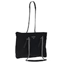 PRADA Chain Shoulder Bag Nylon Black Auth 72672 - Prada