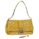 Christian Dior Canage Lady Dior Shoulder Bag Enamel Yellow Auth bs13703