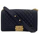 Boy Medium Quilted Lambskin Leather  Bag Blue - Chanel