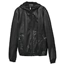 Prada Hooded Jacket in Black Leather