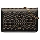 Chanel Black Studded Lambskin Wallet on Chain