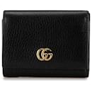 Cartera pequeña GG Marmont de cuero negro Gucci