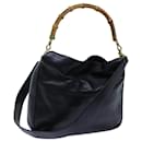 GUCCI Bamboo Hand Bag Leather 2way Black Auth ep3954 - Gucci
