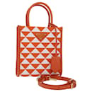 PRADA Hand Bag Canvas 2way Orange Auth 71577SA - Prada
