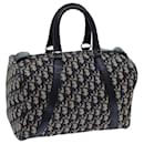 Borsa a tracolla Christian Dior Trotter in tela blu navy Auth 71776