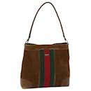 GUCCI Web Sherry Line Bolso de hombro Ante Marrón Rojo Verde 33900 autenticación 72093 - Gucci