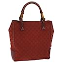 GUCCI GG Canvas Bamboo Tote Bag Red Auth 72414 - Gucci