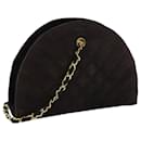 CHANEL Shoulder Bag Suede Dark Brown CC Auth 72079 - Chanel