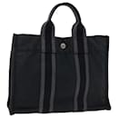 HERMES Fourre Tout PM Hand Bag Canvas Gray Auth bs13840 - Hermès