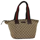 GUCCI GG Canvas Web Sherry Line Tote Bag Beige Red Green 131230 auth 71809 - Gucci