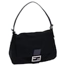 FENDI Mamma Baguette Shoulder Bag Nylon Black Auth 72742 - Fendi