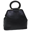 CELINE Hand Bag Leather Black Auth 72409 - Céline