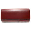 Cartier Leather Flap Carteira compacta Carteira longa de couro em bom estado