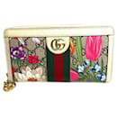 Gucci GG Supreme Flora Ophidia Zip Around Wallet Leather Long Wallet 523154 in good condition