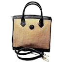Fendi Raffia & Leather Handbag Canvas Handbag in Good condition