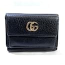 Gucci Mini portefeuille en cuir Portefeuille à trois volets Portefeuille court en cuir 523277 en bon état