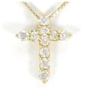 [Luxus] 18K-Kreuz-Diamant-Halskette, Metallhalskette in ausgezeichnetem Zustand - & Other Stories