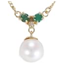 andere 18K Perlen- und Smaragdkette Metallkette in ausgezeichnetem Zustand - & Other Stories