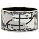 Hermès Gray Extra Wide Enamel Quadridge Bangle