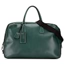Prada Green Vitello Daino Travel Bag