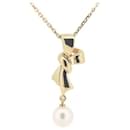 Mikimoto 18k Collar con colgante de perlas de oro Collar de metal en excelentes condiciones